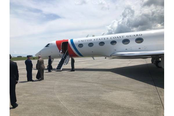 Last month Maritime Reporter &amp; Engineering News was invited to join Admiral Karl Schultz, the Commandant of the United States Coast Guard, on his jet for a trek to New Orleans for an underway tour onboard a mid-stream transfer operation in the Mississippi River.  Photo: Greg Trauthwein