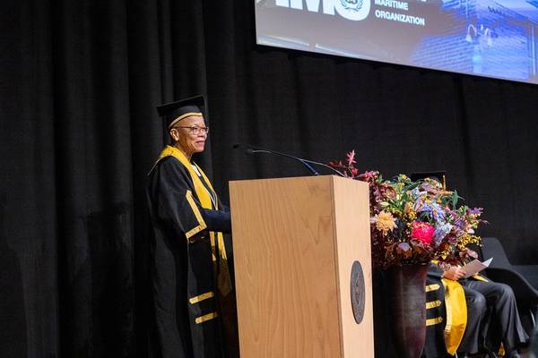 WMU President, Dr Cleopatra Doumbia-Henry, delivers welcome remarks. Fotograf Leo/WM