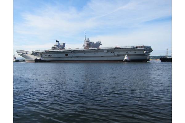 HMS Queen Elizabeth afloat, developed with SENER’s FORAN System (©BAE Systems)