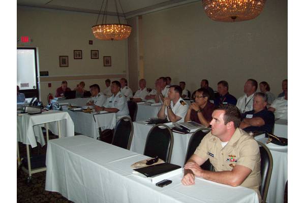 Representatives from the navies of Canada, Thailand, U.S. and Sweden attended the 2012 Sea Giraffe Users Group, held Aug. 13-16 in San Diego.  (Photo by Papola Kani, Consulate of Sweden, San Diego)