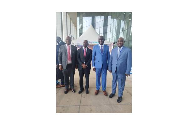 L-R: Secretary General, Abuja MoU, Captain Sunday Umoren; Director General, Nigerian Maritime Administration and Safety Agency, NIMASA, Dr. Dayo Mobereola and Director, Maritime Safety and Security, Federal Ministry of Marine and Blue Economy, Babatunde Bombata during the 4th International Blue Economy Conference in Gambia. Phot Courtesy NIMASA