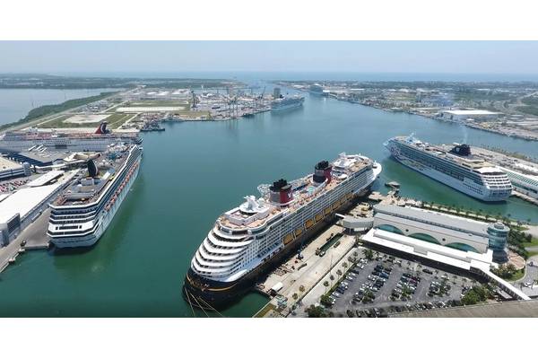 Six ships call on Port Canaveral on May 27, 2019 with 35,111 passengers accommodated in one day. (Photo: Canaveral Port Authority) 