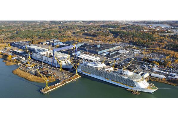 The shipyard in Turku, which builds post-Panama class cruise vessels, is one of the biggest and most modern in Europe with a land area of 144 ha and a new building dock measuring 365 x 80 meters. (Photo: STX Finland)