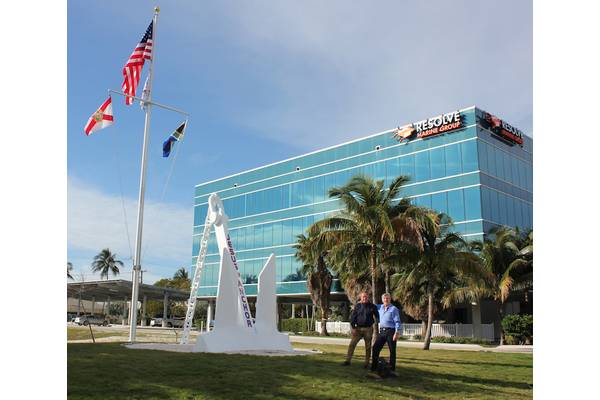 Nick Sloane and Joe Farrell outside of Resolve Marine Group’s headquarters in Fort Lauderdale, Fla. (Photo: Resolve Marine Group)