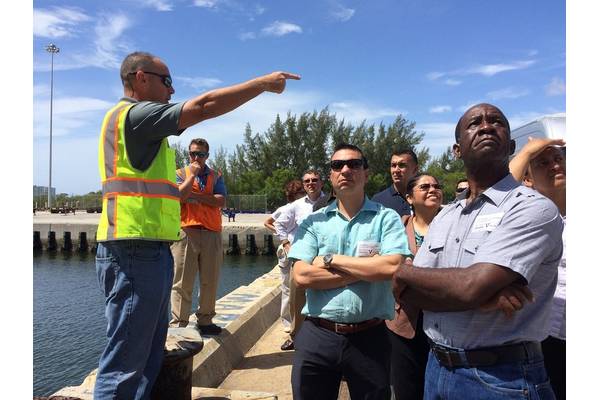 Students and faculty from Broward College’s Global Supply Chain Management School get an up-close look at the inside of a cargo ship during International Day of the Seafarer, hosted by Seafarers’ House. (Photo: Seafarers' House)