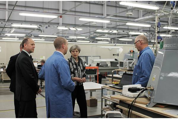 Theresa May at Kelvin Hughes' facility in Enfield (Photo: Kelvin Hughes)