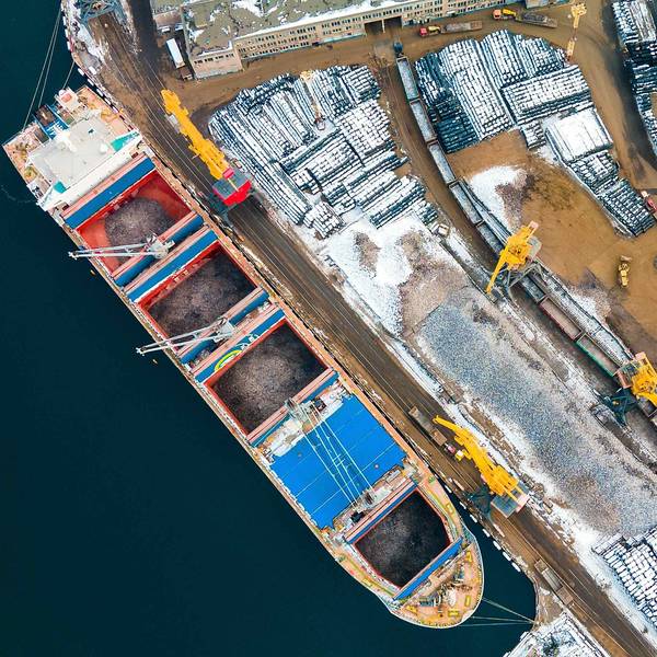 Bulk Carrier on Fire After Russian Attack