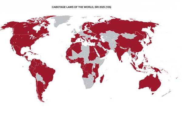SRI Study Shows a Growing Number of Countries Implementing Cabotage Laws