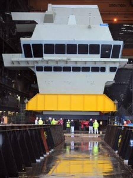 Island Lower Module UK Aircraft Carrier Forward Island Module to be Shipped