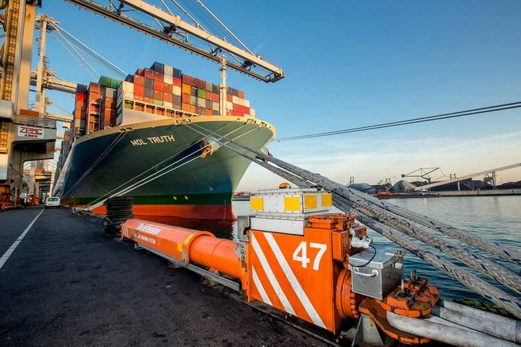 Investment in technology: Shoretension mooringsystem. Image courtesy Port of Rotterdam Authority/ © Eric Bakker