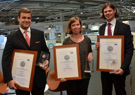 The three winners of the GL Young Professional Award. From left to right: Lampros Nikolopoulos, Eva Binkowski and Hannes Lindner.